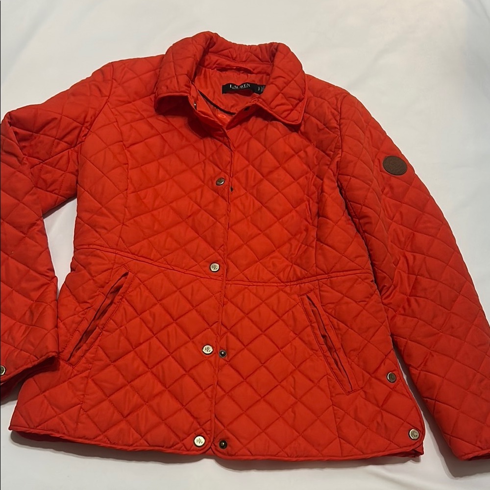 Ralph Lauren Women's Quilted Jacket Orange size S
